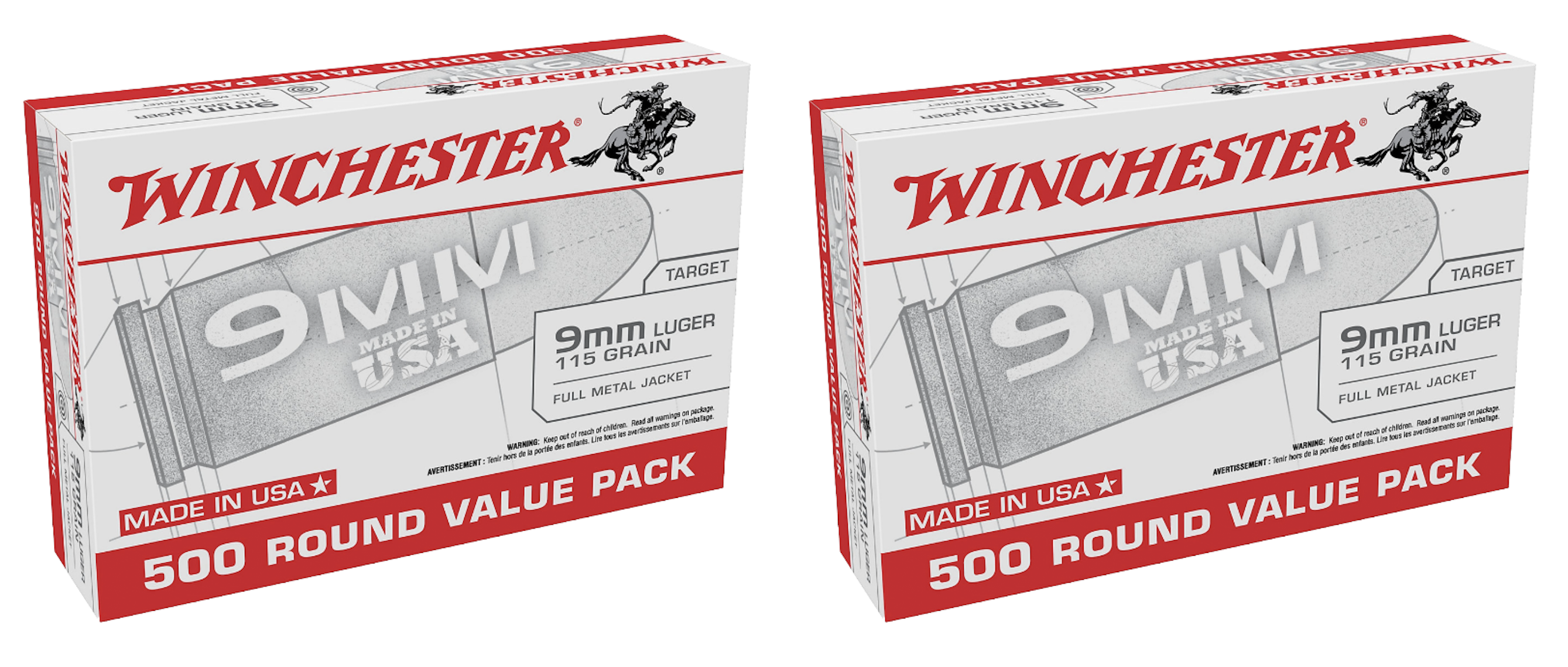 9mm Ammo - Bulk Winchester Ammo FMJ Bulk Winchester FMJ Ammo