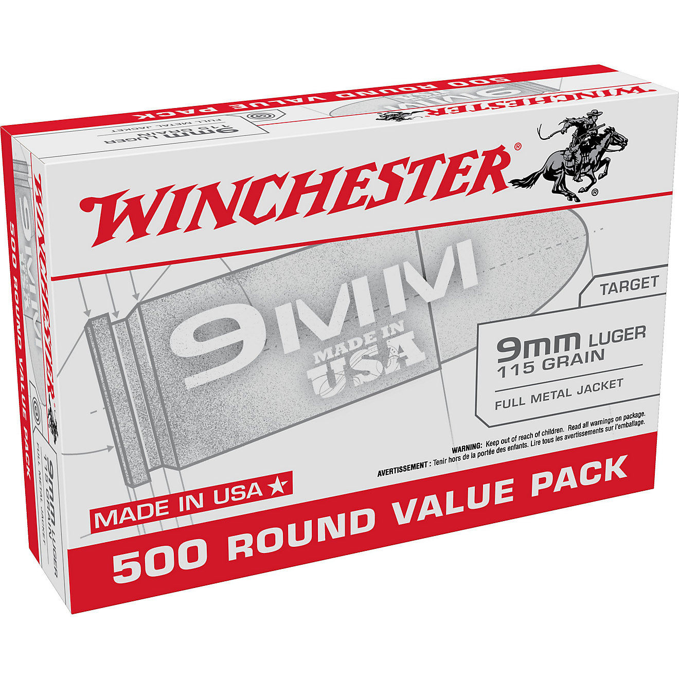 9mm Ammo - Bulk Winchester Ammo FMJ Bulk Winchester FMJ Ammo