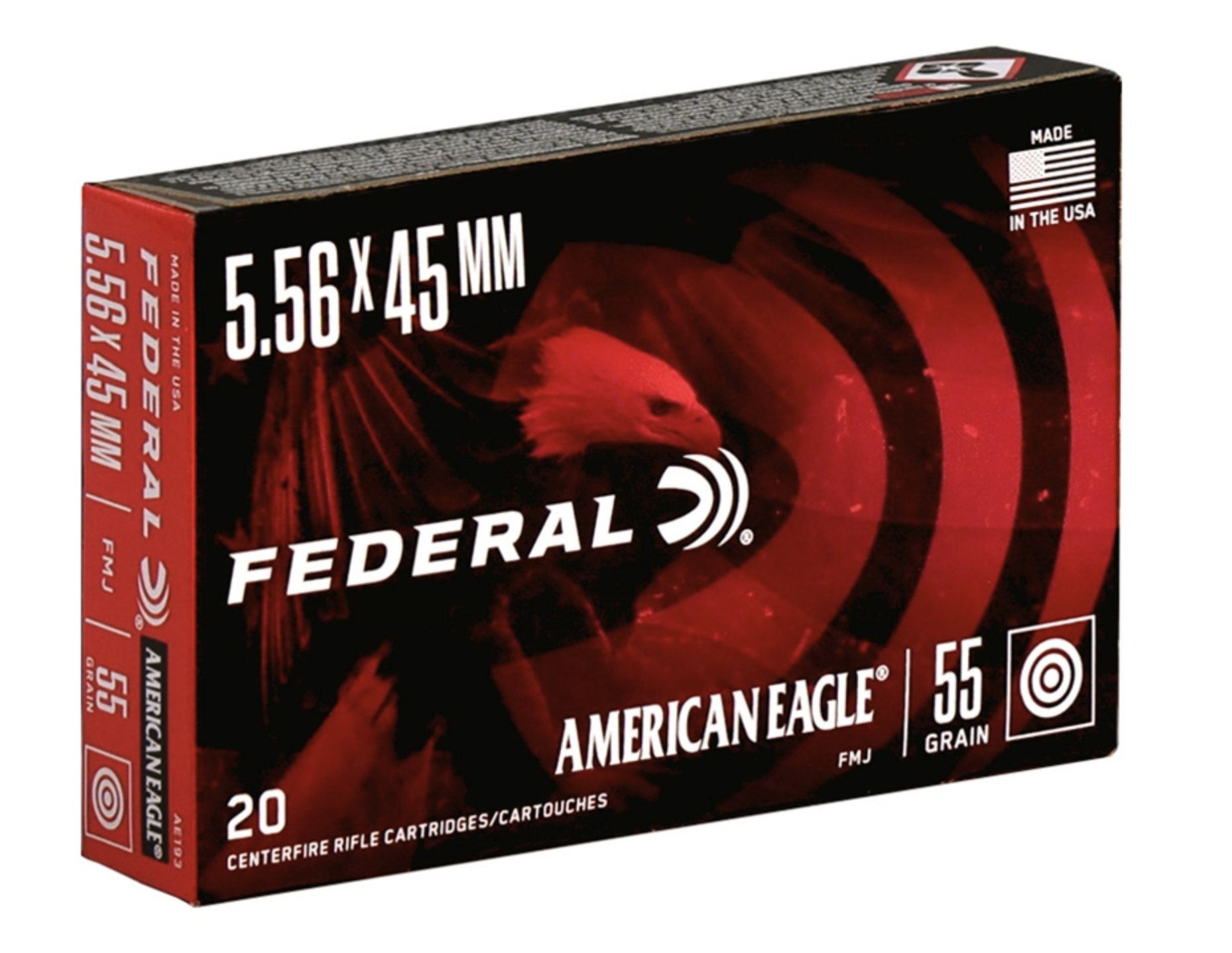 5.56 NATO Ammo - Federal American Eagle Boat Tail Ammo FMJ Federal American Eagle Boat Tail FMJ Ammo