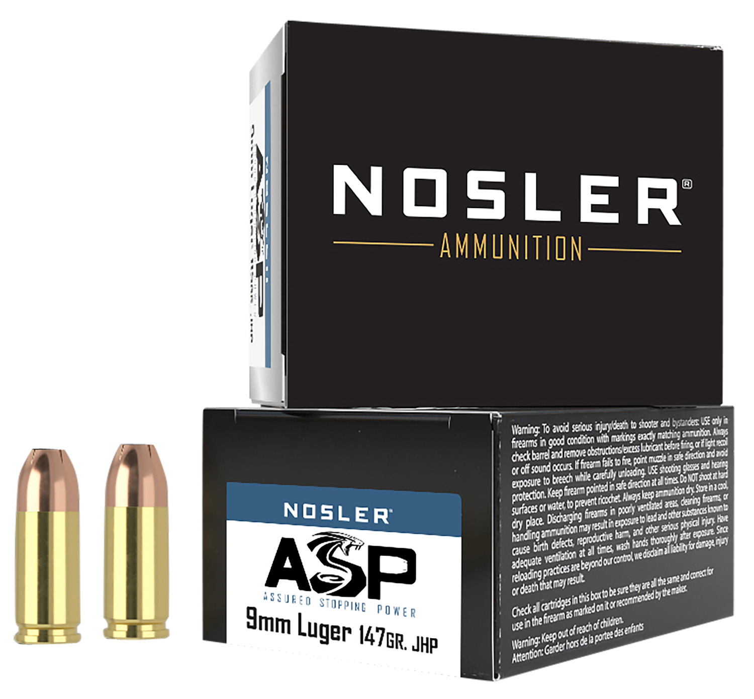 9mm Ammo - Nosler ASP Ammo JHP Nosler ASP JHP Ammo