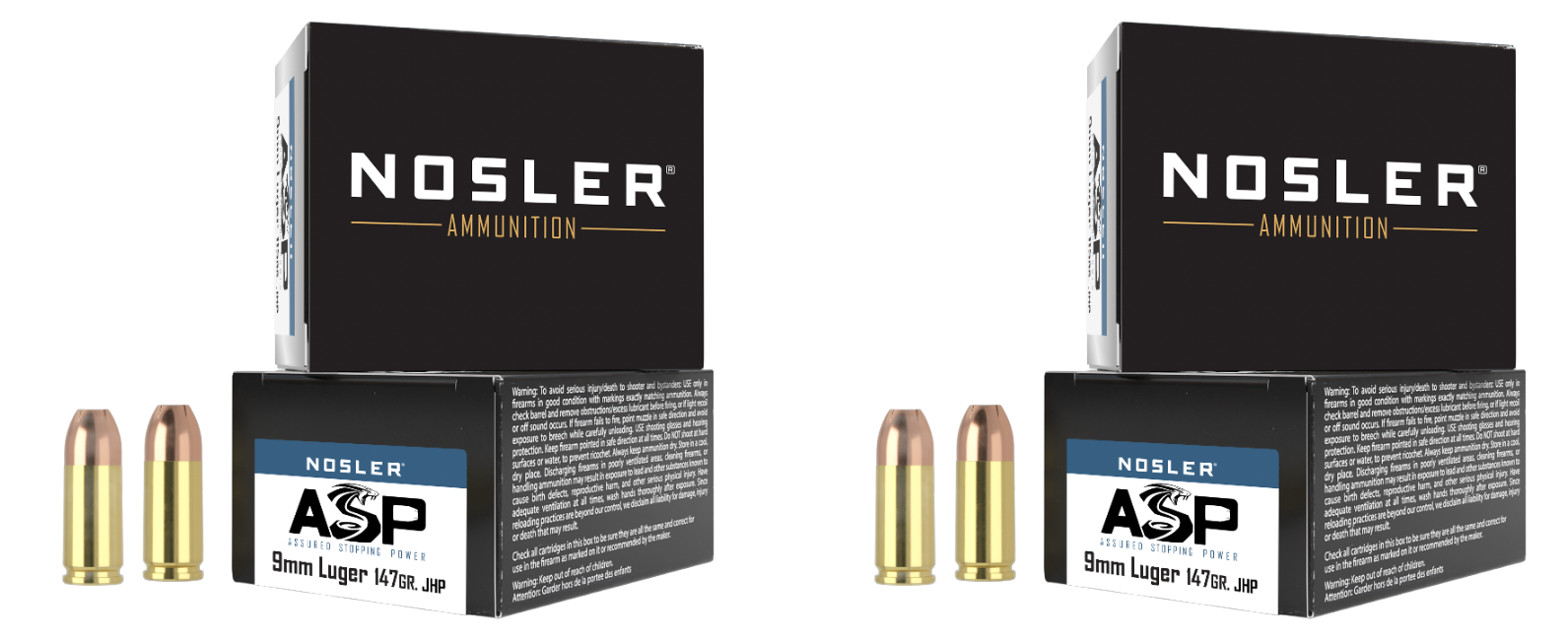 9mm Ammo - Nosler ASP Ammo JHP Nosler ASP JHP Ammo