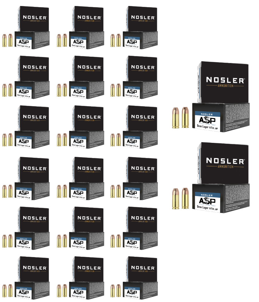 9mm Ammo - Nosler ASP Ammo JHP Nosler ASP JHP Ammo