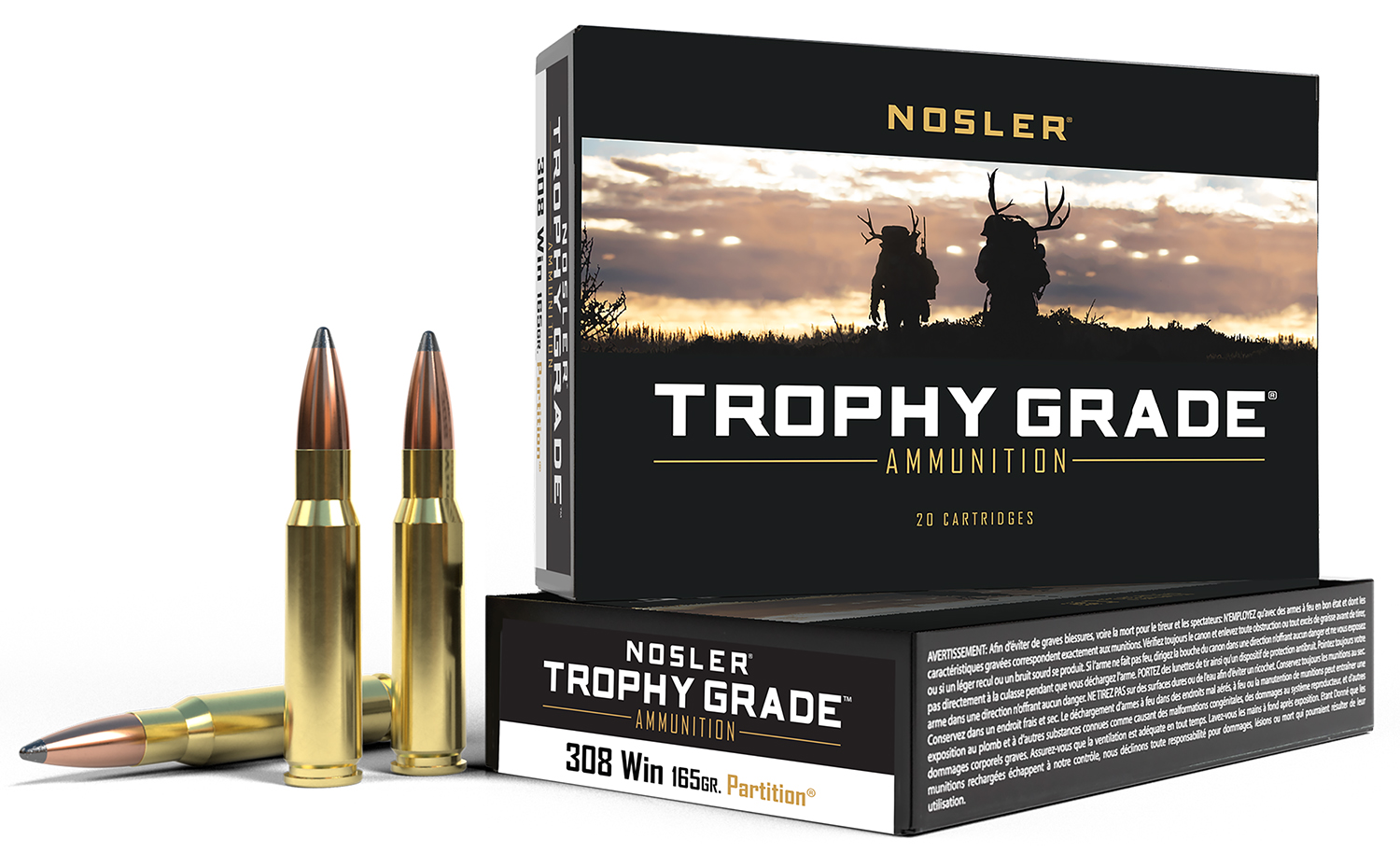 308/7.62x51mm Ammo - Nosler Trophy Grade Partition Ammo SP Nosler Trophy Grade Partition SP Ammo