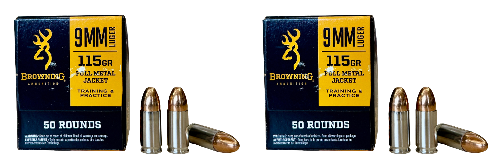 9mm Ammo - Browning Performance Target Nickel-Plated Ammo FMJ Browning Performance Target Nickel-Plated FMJ Ammo