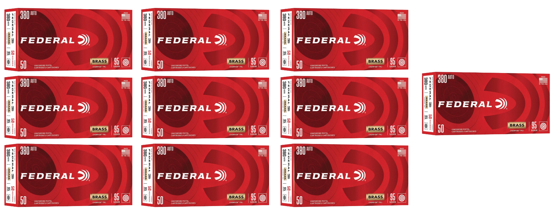 380 Auto Ammo - Bulk Federal Champion Ammo FMJ Bulk Federal Champion FMJ Ammo