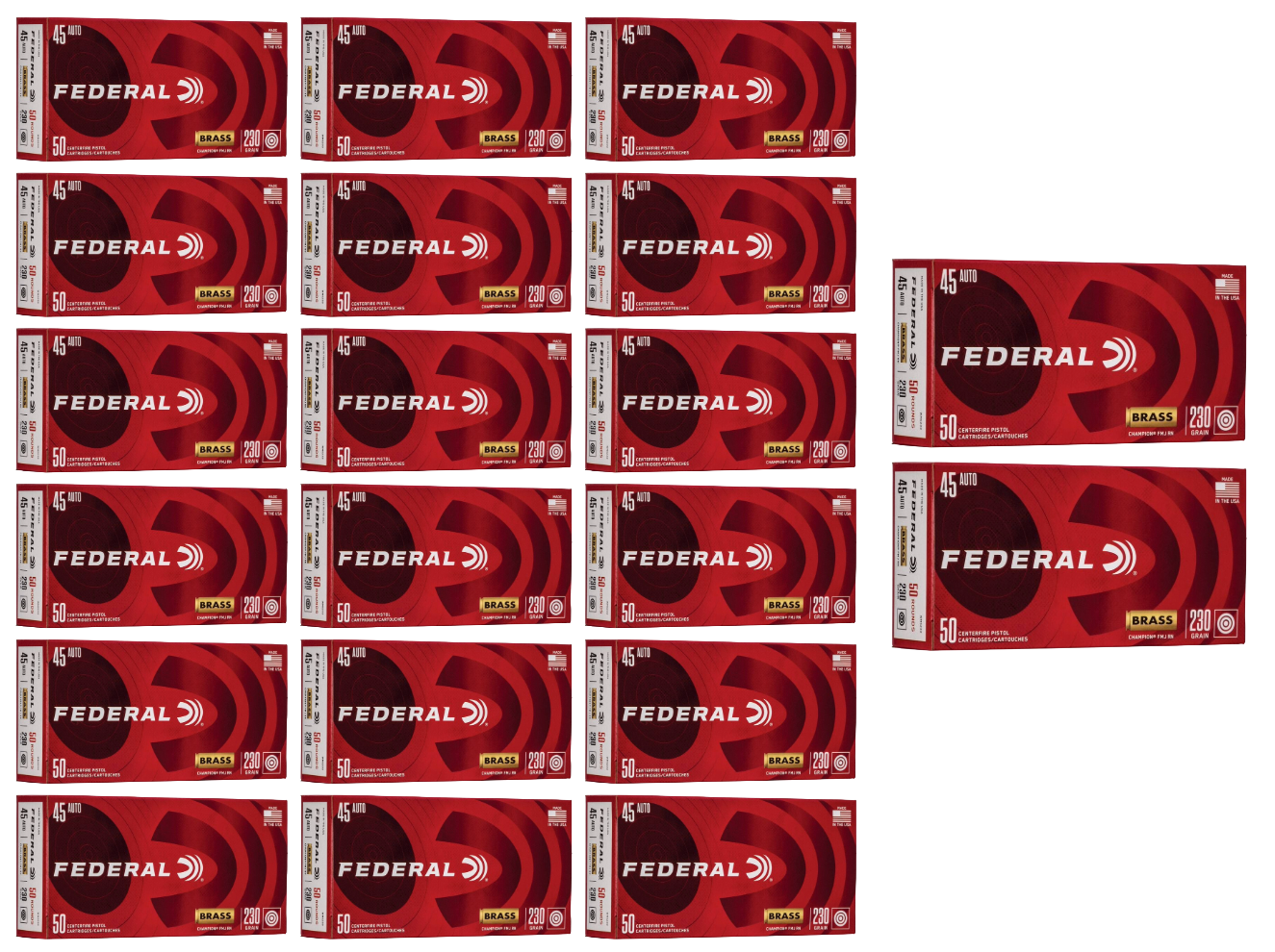 45 ACP/Auto Ammo - Bulk Federal Champion Ammo FMJ Bulk Federal Champion FMJ Ammo