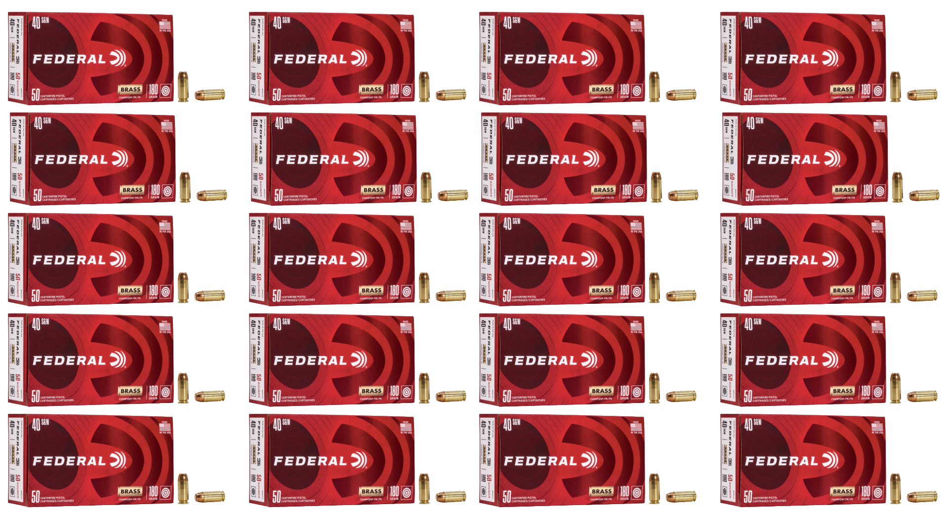 40 S&W Ammo - Bulk Federal Champion Training Ammo FMJ Bulk Federal Champion Training FMJ Ammo