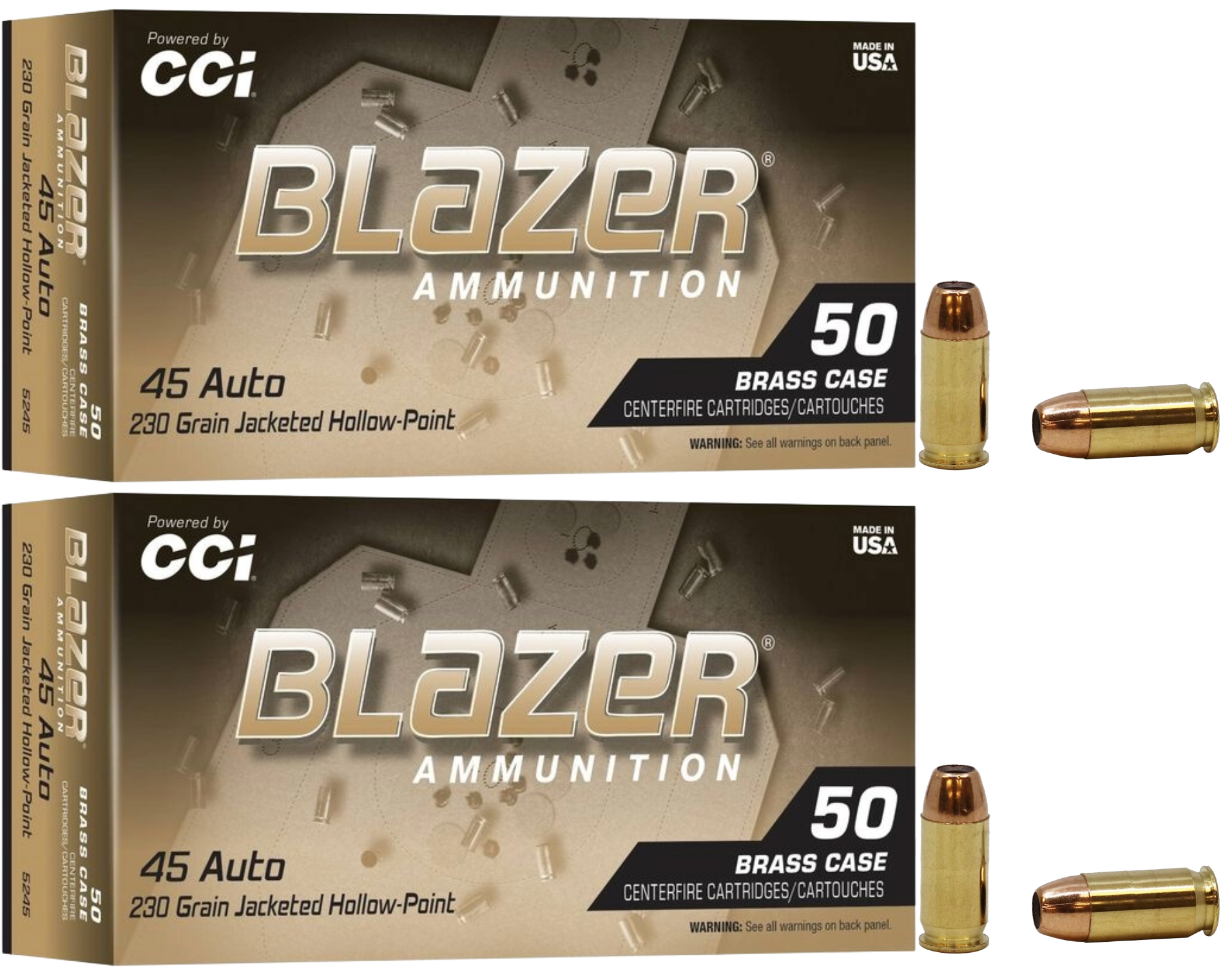 45 ACP/Auto Ammo - CCI Blazer Ammo JHP CCI Blazer JHP Ammo