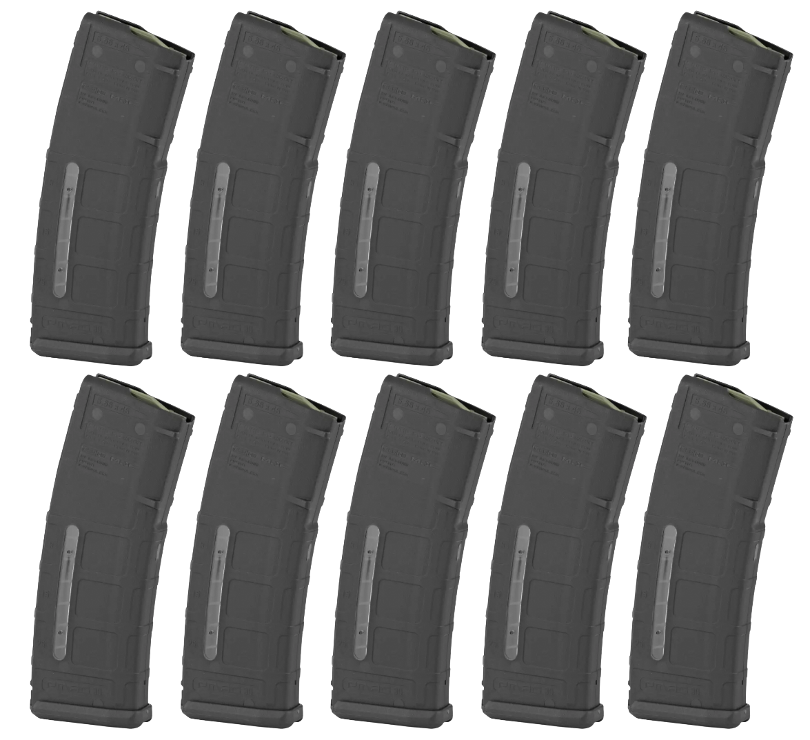 Magpul MAG570-BLK PMAG 30 Gen M2 MOE AR-15 5.56/.223 30-Round Window Magazine, Black