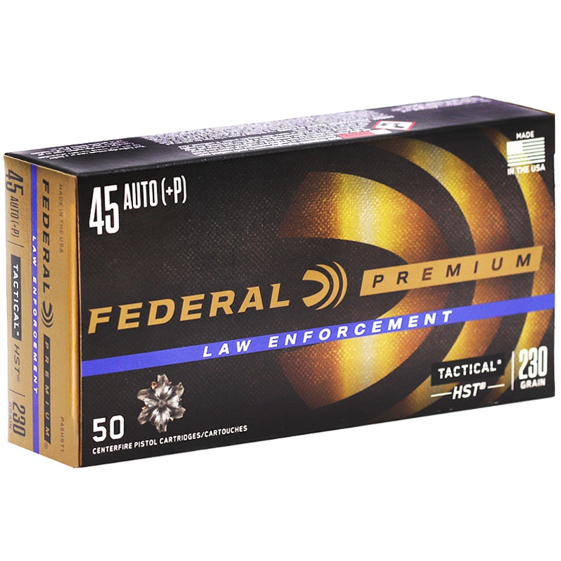 45 ACP/Auto Ammo - Federal Premium LE HST Ammo JHP +P Federal Premium LE HST JHP +P Ammo