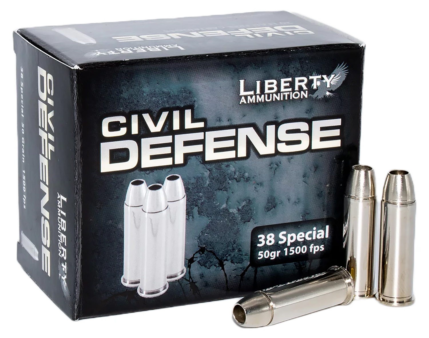 Liberty Ammunition LACD38025 Civil Defense 38 Special 50 Grain Hollow Point (HP) Ammo