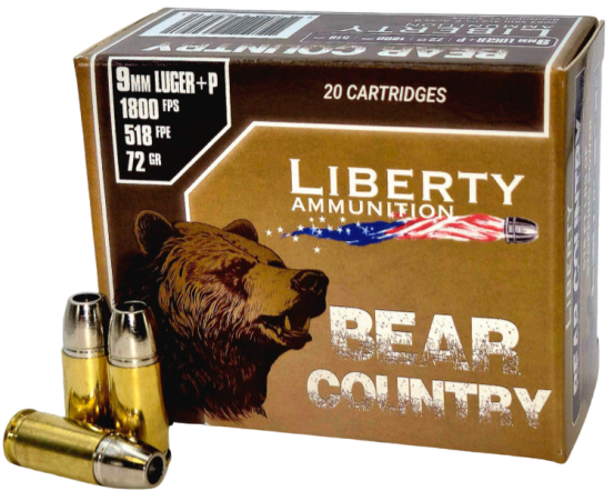 9mm Ammo - Liberty Ammo Bear Country HP +P Liberty Bear Country HP +P Ammo