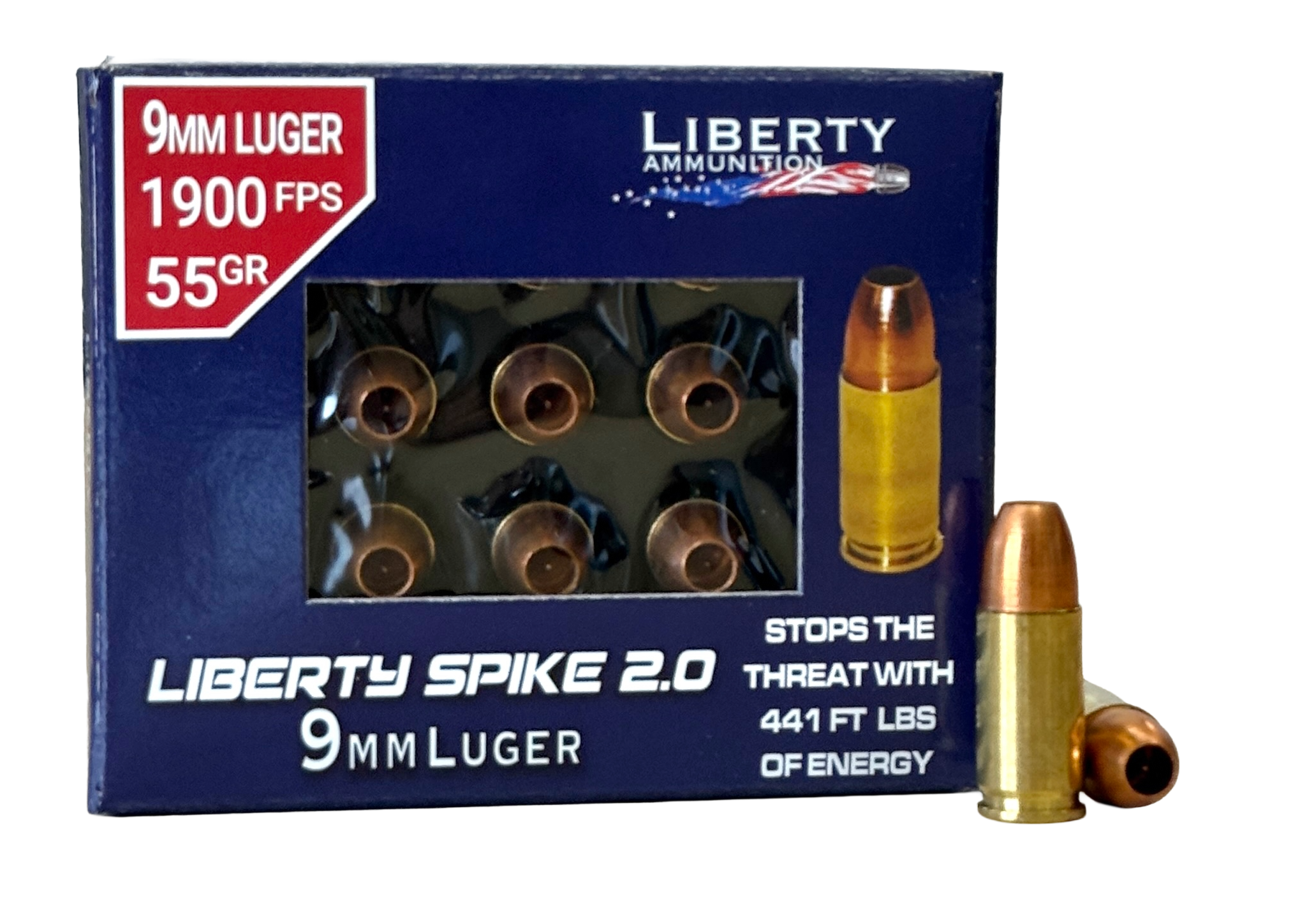 Liberty Ammunition LASPI29MM552000 Spike 2.0 9mm 55 Grain Lead Free Hollow Point (HP) Ammo