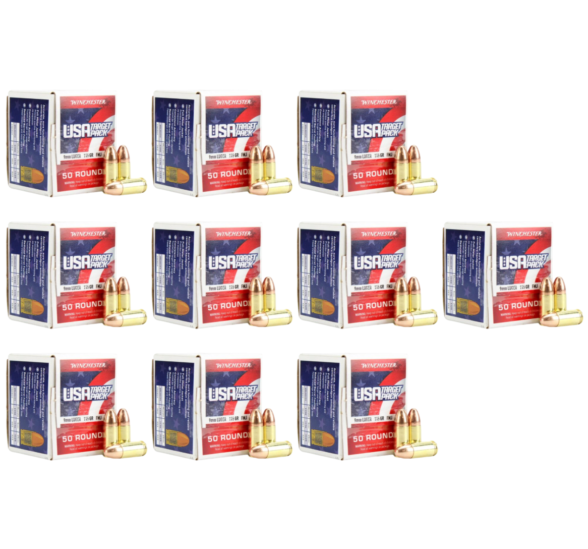 9mm Ammo - Bulk Winchester USA Target Ammo FMJ Bulk Winchester USA Target FMJ Ammo