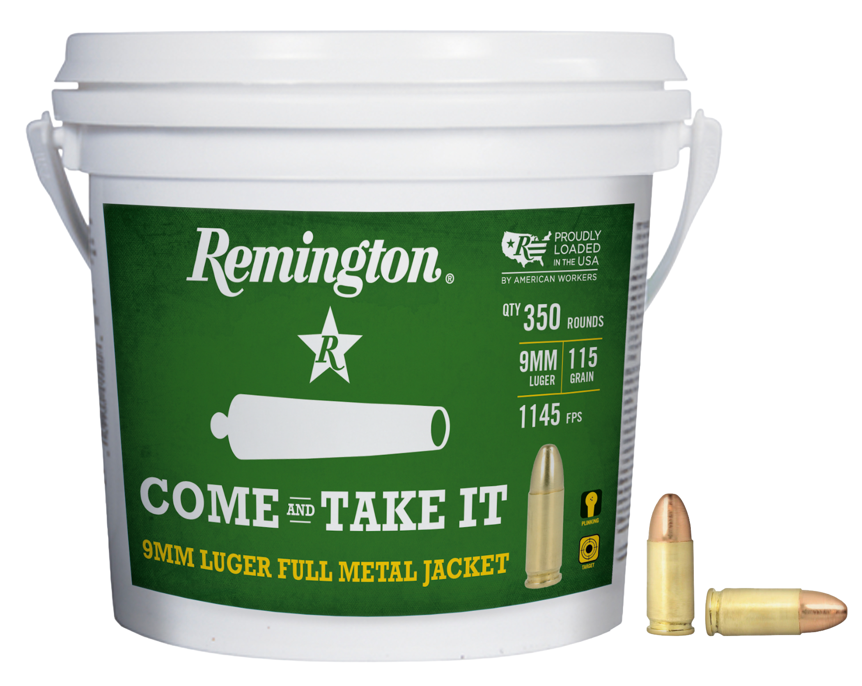 9mm Ammo - Remington Ammo Bucket FMJ Remington Bucket FMJ Ammo