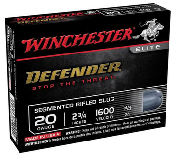 Winchester 20 GA 2-3/4” PDX1 Defender SEG SLUG 3/4 OZ, Case of 100