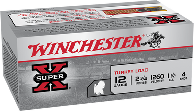 Winchester 12 Gauge Super-X Turkey X12MT4 2-3/4" 1-1/2oz #4 Copper Shot 1260fps - X12MT4