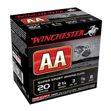 Winchester Ammo AASC208 AA Super Sport 20 Gauge 2.75" 7/8 oz 8 Shot