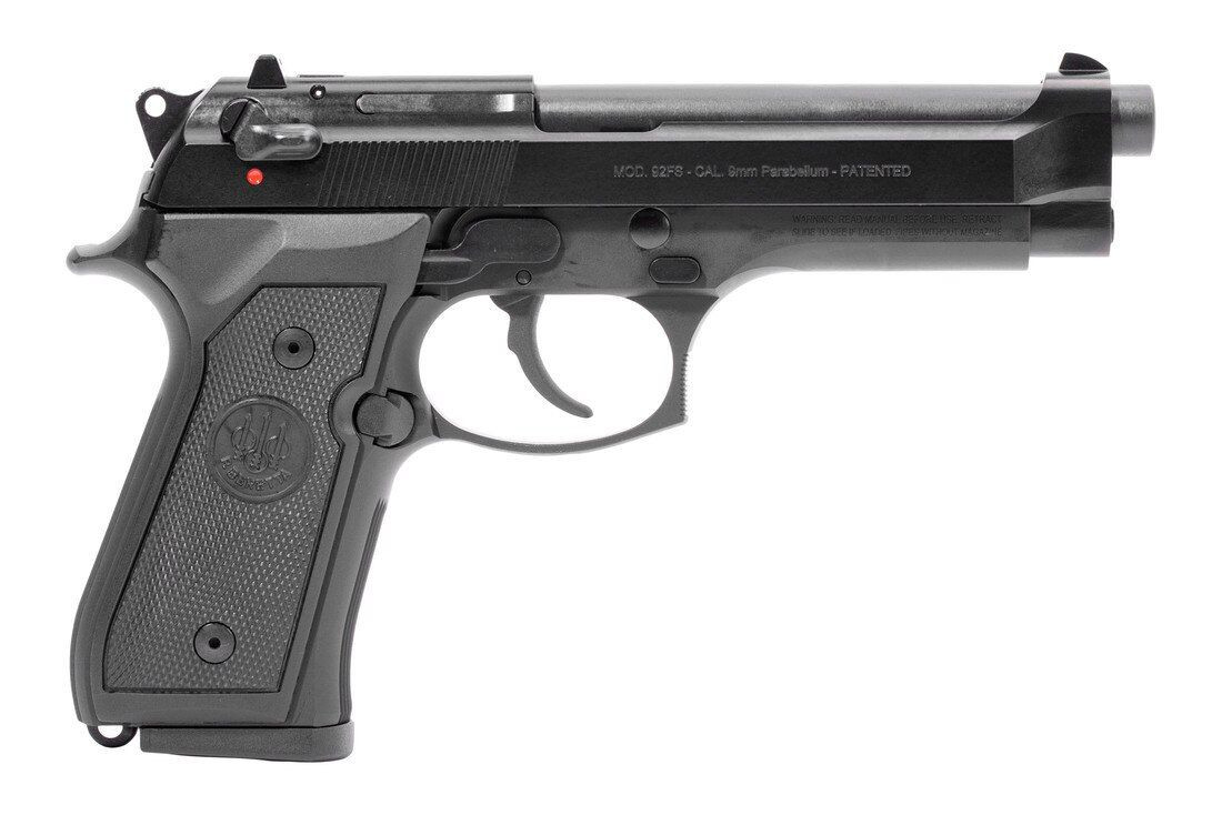Beretta 92 Full Size Police Special 9mm Pistol, (3) 15 round steel magazines