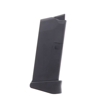 Glock OEM 9mm 6 Round Magazine Fits Glock 43 W/ Extended Finger, Black