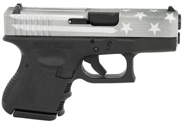 Glock PI2650204BWFS G26 Gen3 Subcompact 9mm Luger 3.43 Barrel 101  Black Frame With Gray Battle Worn Flag Cerakote Slide Finger Grooved Textured Polymer Grip Safe Action Trigger