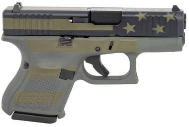 Glock UA265S204OP G26 Gen5 Subcompact 9mm Luger  3.43 Barrel 101 Operator Flag Cerakote Frame  Front Serrated Slide Modular Backstrap Safe Action Trigger