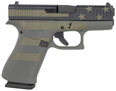 Glock PX4350204OP G43X Subcompact 9mm Luger  3.41 Barrel 101 Operator Flag Cerakote Slimline Frame  Slide Rough Textured Beavertail Grip Reversible Mag. Catch Safe Action Trigger