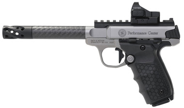 Smith  Wesson 12081 Performance Center Victory Target 22 LR 6 CF MB 101 Stainless Steel Tandemkross Black HiveGrip with Integrated Target Thumb Rest Grip Red Dot