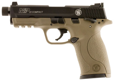 Smith  Wesson 10242 MP Compact 22 LR 3.60 Threaded Barrel 101 Flat Dark Earth Cerakote Frame With Picatinny Acc. Rail Black Aluminum Slide Ambidextrous Manual Safety