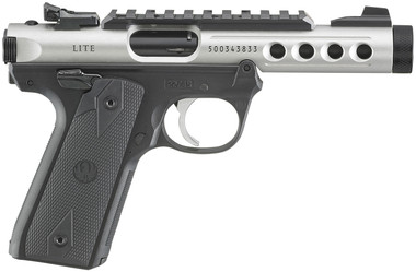 Ruger 22LR 4" Barrel, Black-Steel, Checkered 1911-Style Panel Grip Rimfire Pistol - 10Rd