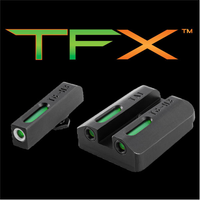 TRUGLO TFX TAURUS MIL G2/709 SLIM FRONT AND REAR SET GREEN TFO NIGHT SIGHTS WHITE & BLACK