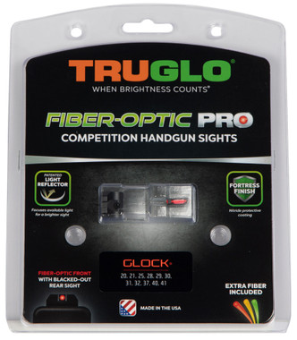 TRUGLO BRITE-SITE FOR GLOCK 10MM 1 DOT FIBER-OPTIC PRO SIGHTS SET