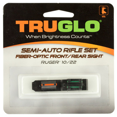 TRUGLO RIFLE RUGER 10/22 CONTRASTING COLORS FIBER OPTIC SIGHT SET