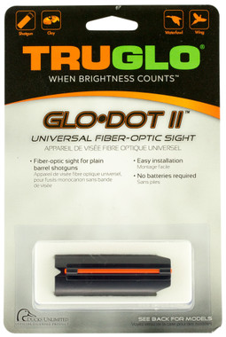 TRUGLO GLO-DOT II Universal 12-20 GAUGE SHOTGUN FIBER OPTIC FRONT SIGHT RED