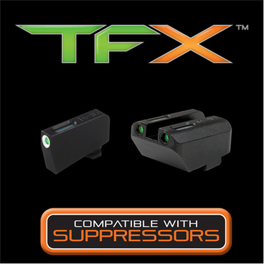TRUGLO BRIGHT-SITE TFX SUPPRESSOR BLACK FITS HEIGHT SIGHTS
