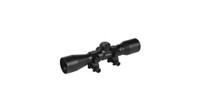 TRUGLO SCP 4X32 RIMFIRE RIFLESCOPE W/ 3/8 DUPLEX RETICLE AND RINGS BLACK