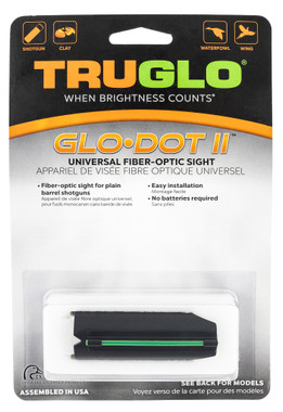 TRUGLO GLO-DOT II 12-20 GAUGE SHOTGUN FIBER OPTIC FRONT SIGHT GREEN