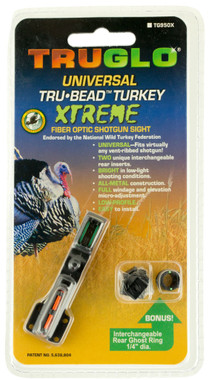 TRUGLO TRUBEAD TRKY XTRM W/GHOST UNIVERSAL STANDARD THREADED FRONT SIGHT