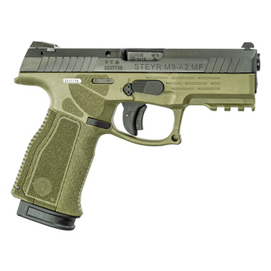 Steyr Arms M9-A2 9MM Semi-Automatic Pistol, 4" Barrel, Polymer Frame, Two 17Rd Mag, Olive Drab