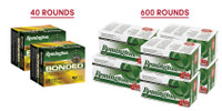 Remington 124 Grain +P Bonded JHP 40rds & 115 Grain FMJ 600rds - 640 Rounds Total
