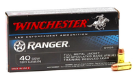 Winchester Ranger 40 S&W Ammo 180 Grain FMJ Encapsulated Base Reduced Lead