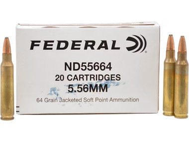 Federal Law Enforcement 5.56x45mm NATO 64 Grain Bonded Soft Point Ammo
