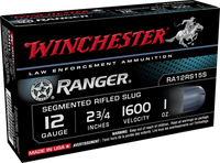 Winchester Ranger 12 Gauge 2-3/4” Rifled Segmenting  Slug 1oz 1600fps