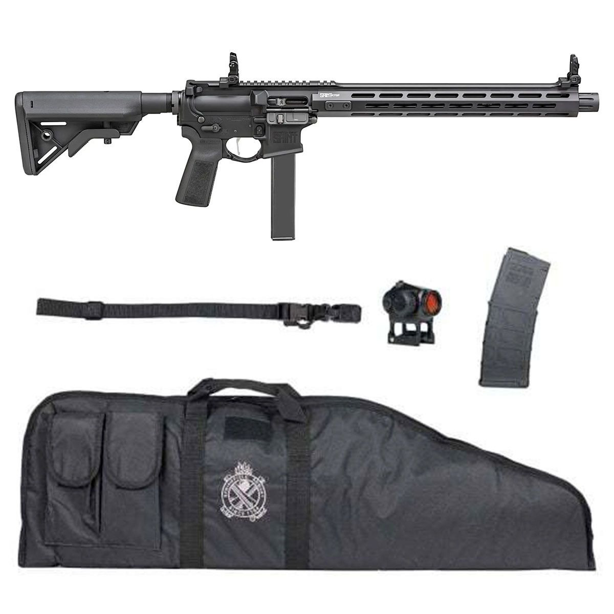 Springfield Armory Saint Victor Carbine 9mm Semi Auto Rifle Gear Up Package - 16" Barrel, 32 Rounds