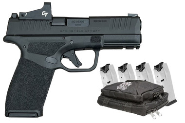 Springfield Hellcat Pro 9mm Pistol with Crimson Trace Optic, 5 Magazines and Range Bag