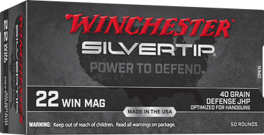 Winchester 22 Win Mag Silvertip 40 Grain Jacketed Hollow Point Ammo