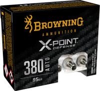 Browning X-Point 380 ACP 95 Grain Jacket Hallow Point Ammunition