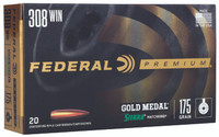 Federal Premium Gold Medal .308 Winchester 175 Grain Sierra MatchKing Boat-tail Hollow Point Rifle Ammunition
