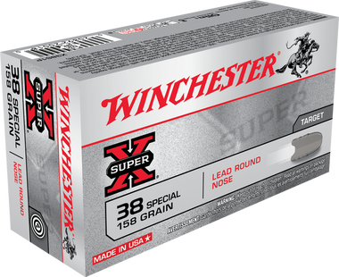 Winchester Super X .38 Special 158 Grain Lead Round Nose Ammunition