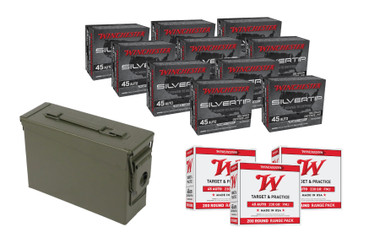 45 ACP/Auto Ammo - Bulk Winchester + Silvertip HP Military Ammo Can FMJ Bulk Winchester + Silvertip HP Military Can FMJ Ammo